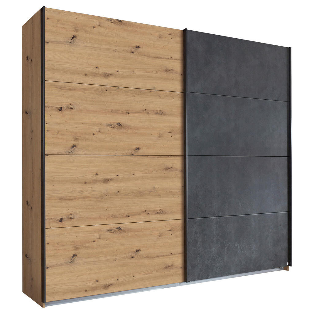 Rauch Möbel ŠAT. SKRIŇA S POSUV. DVERAMI, antracitová, dub artisan, 226/210/62 cm