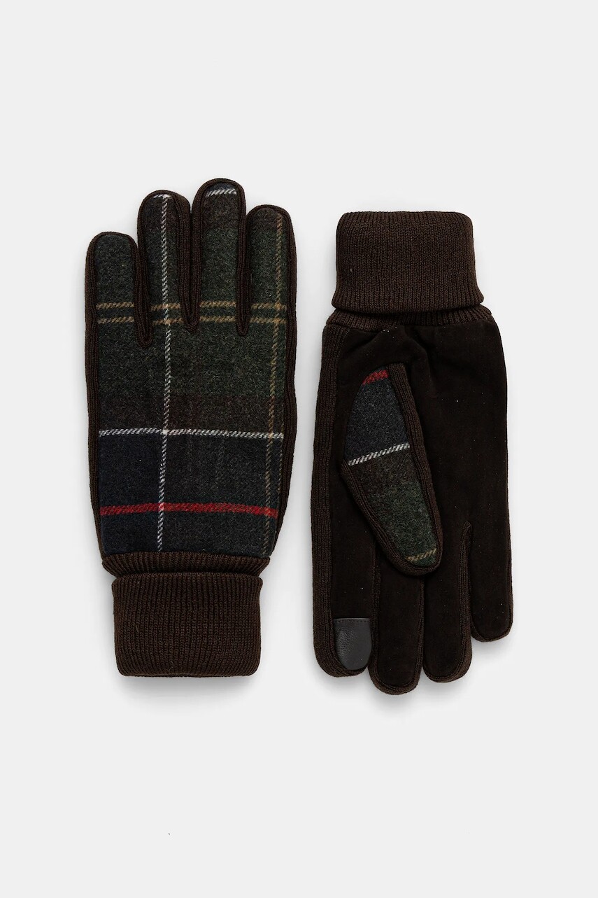 Rukavice s prímesou vlny Barbour Hackney Tartan
