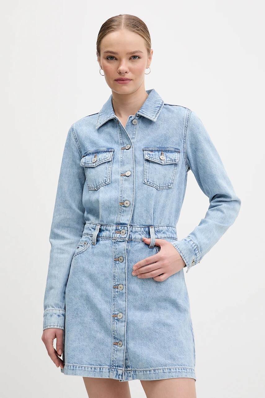 Rifľové šaty Tommy Jeans