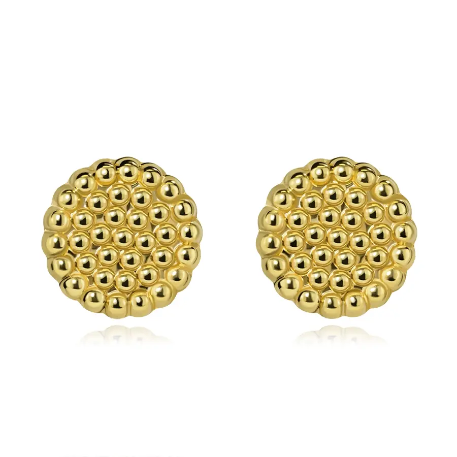 Zlaté náušnice 9K s dekoratívne štruktúrovaným kruhom