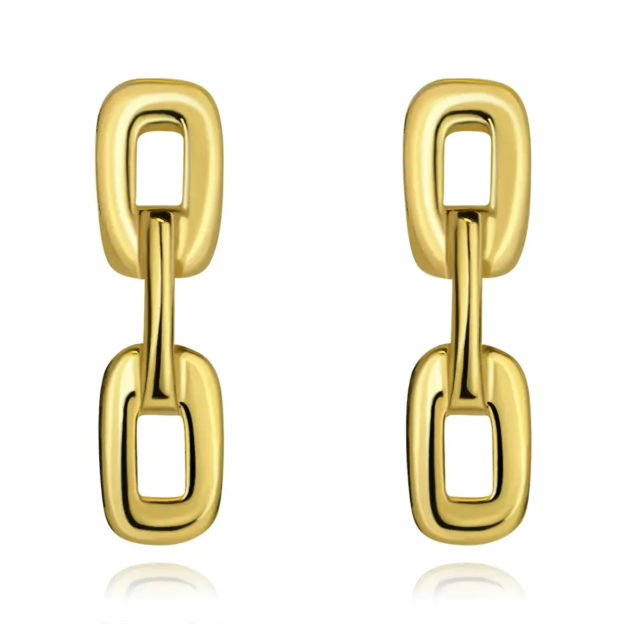 Náušnice zo žltého 14K zlata s retiazkovým motívom