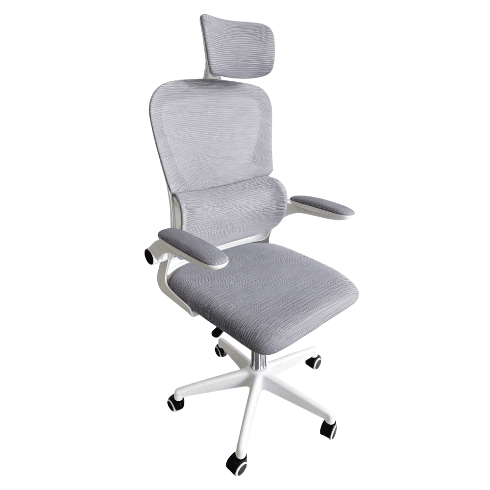 Kancelárske kreslo, sivá/biela, FERIS