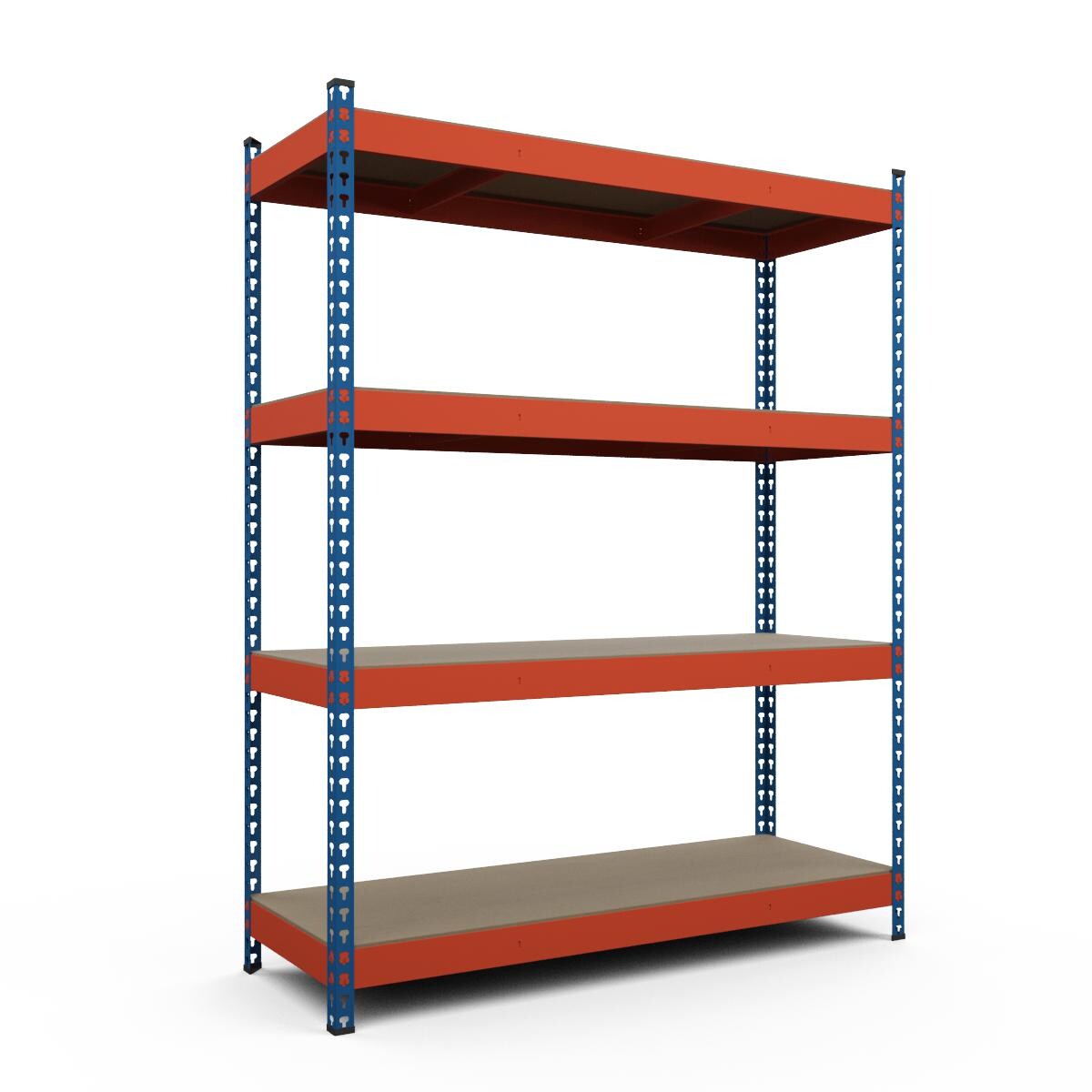 Kovový regál série TITAN 180x180x60 4 police nosnosť 1200 kg
