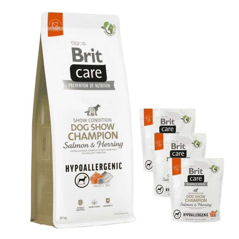Brit Care Dog Hypoallergenic Dog Show Champion 12 kg + 3 kg ZADARMO