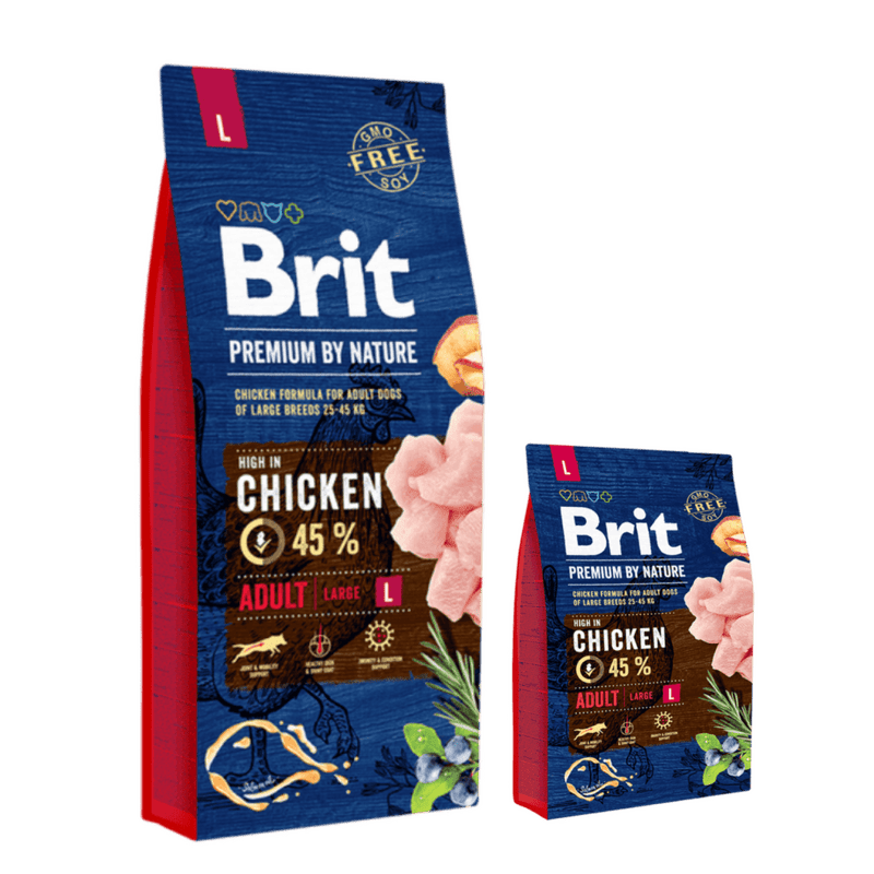 BRIT Premium by Nature Adult L 15 kg + 3 kg ZADARMO