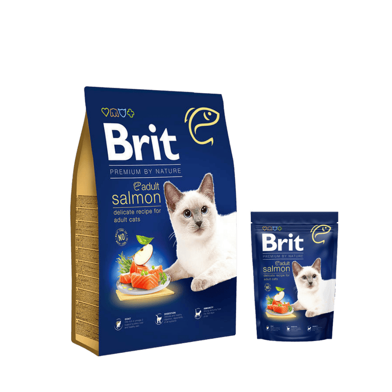Brit Premium by Nature Cat. Adult Salmon 8 kg + 1,5 kg ZADARMO