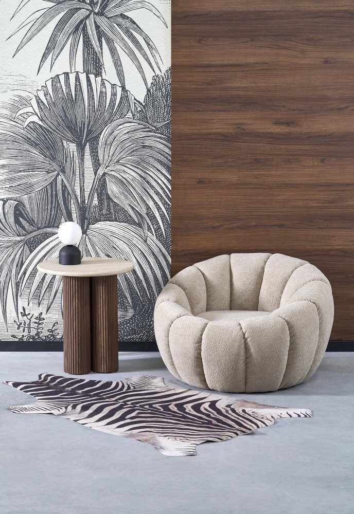 GASPAR 2 Relaxačné Kreslo v Béžovej Látke