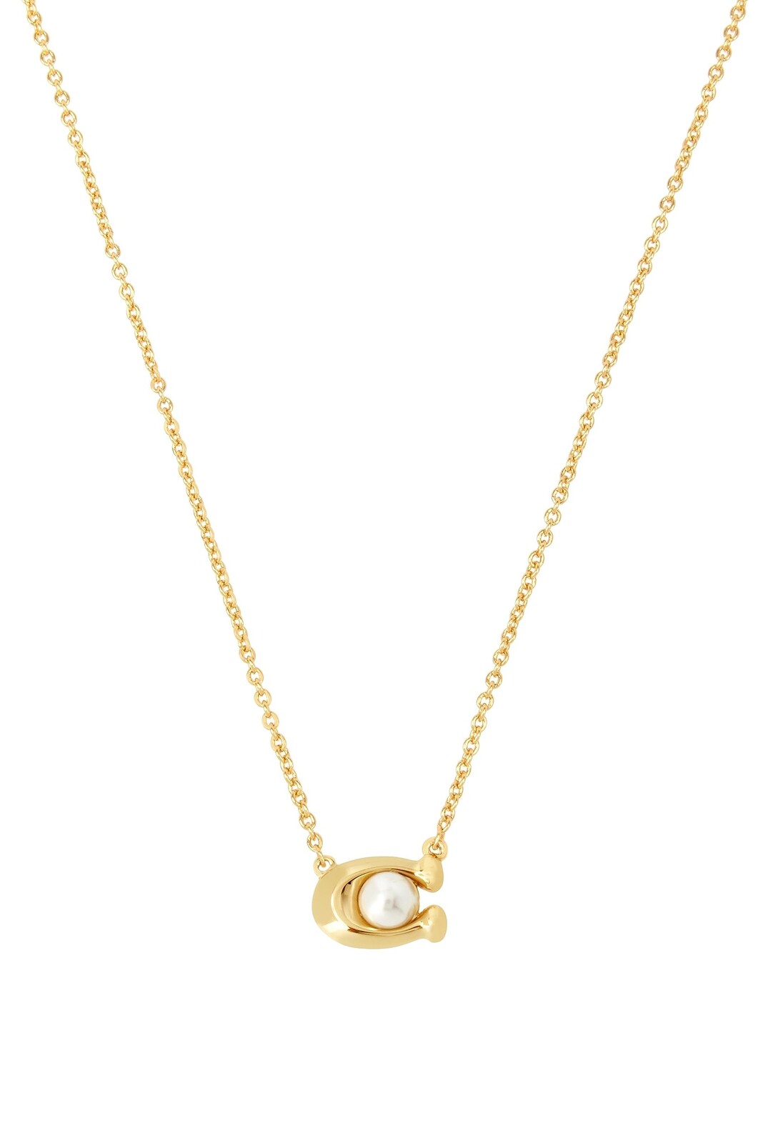 Coach Pozlátený náhrdelník s umelou perlou 37341916GLD100