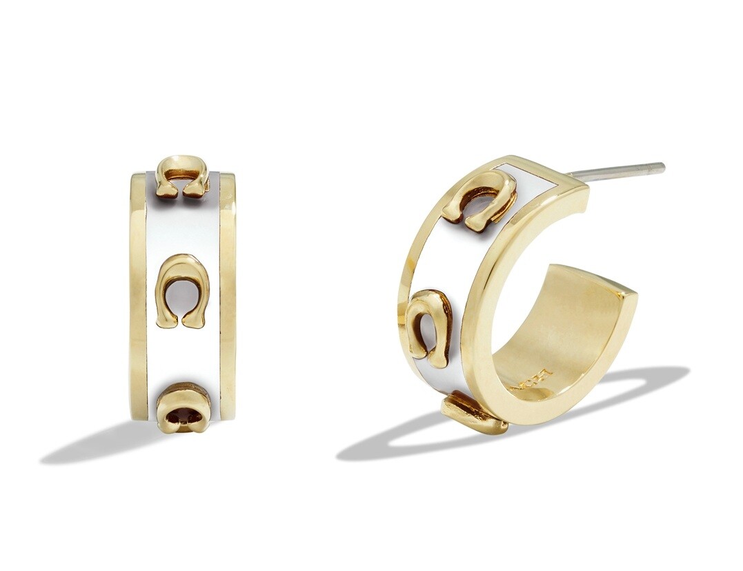 Coach Štýlové polkruhové náušnice pre ženy 37448375GLD100