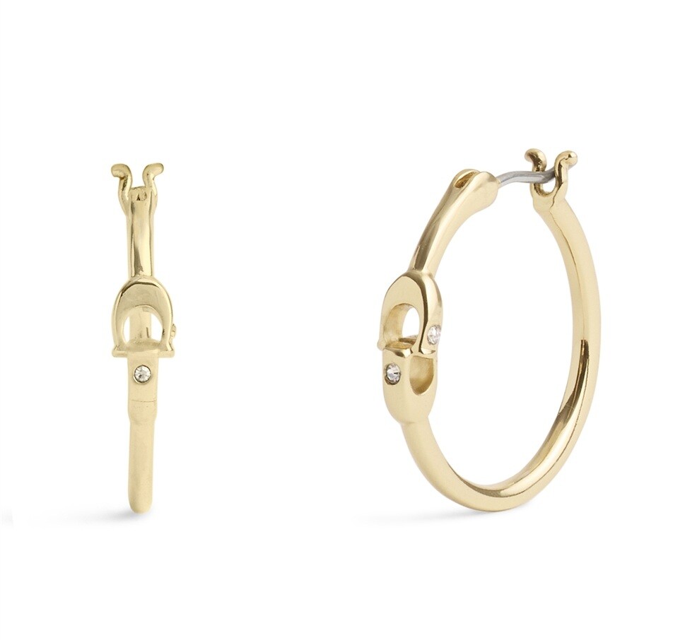 Coach Kruhové náušnice z pozlátenej mosadze 37408160GLD710