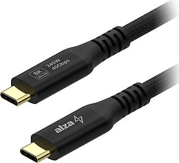 AlzaPower AluCore USB-C to USB-C USB4 Gen 3 × 2 240 W 1,8 m čierny