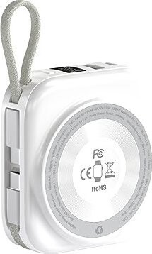 Choetech 10000 mAh LED display Dual Type-c Cable Out power bank for Mobile and Apple watch-Silver