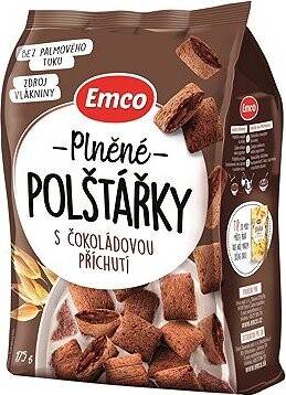 Emco – Plnené vankúšiky s čokoládovou príchuťou, 175 g