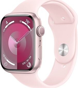 Apple Watch Series 9 45 mm Ružový hliník so svetlo ružovým športovým remienkom – M/L