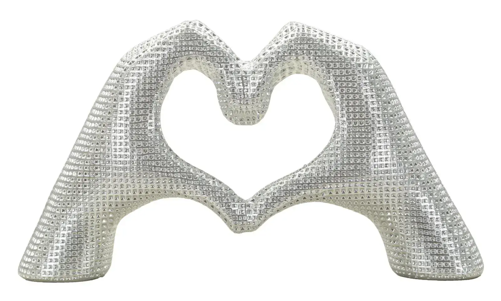 Dekorace Hands Lover 25 cm stříbrná