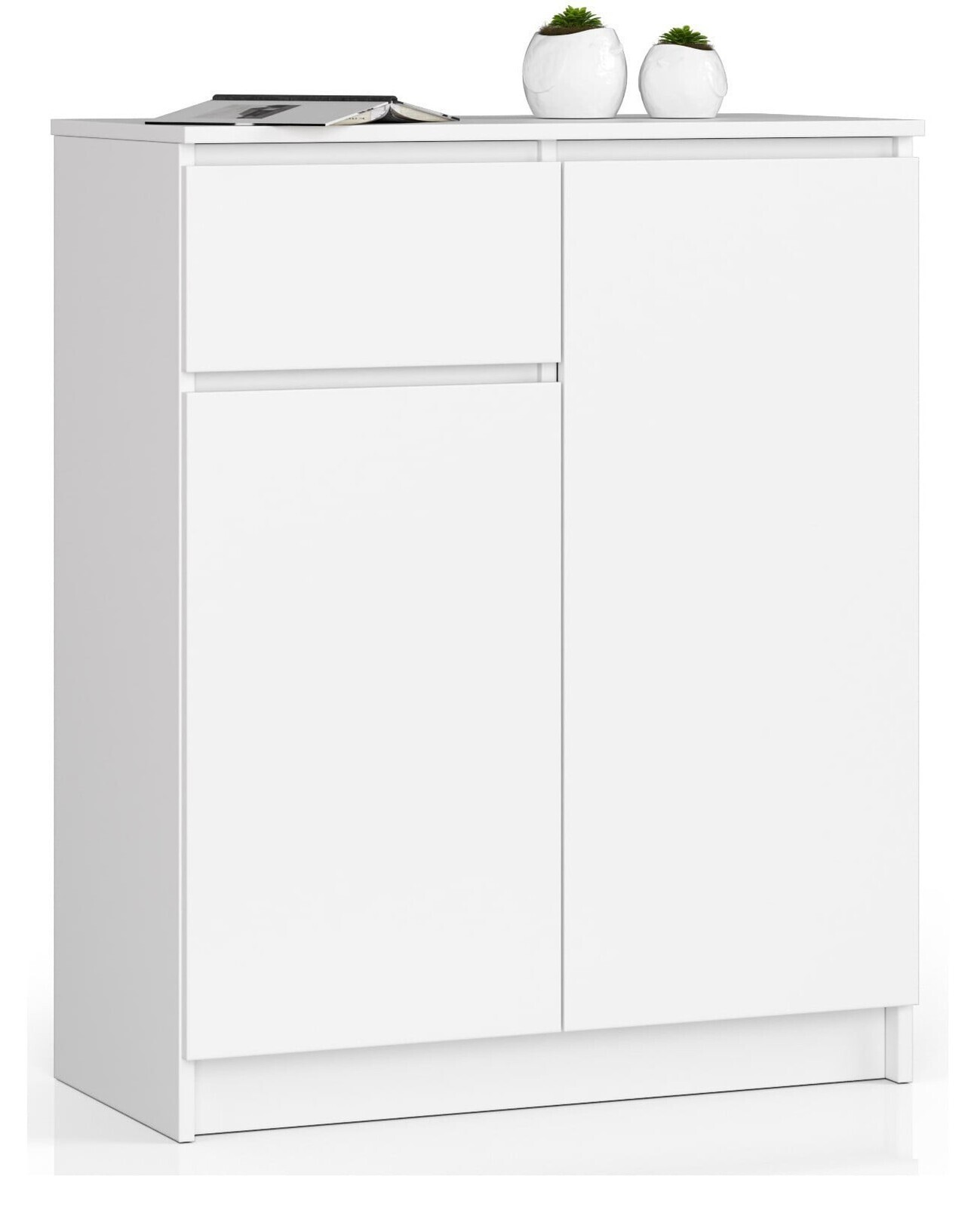 Komoda Kiara 80 cm 2 skrinky a 1 zásuvka biela