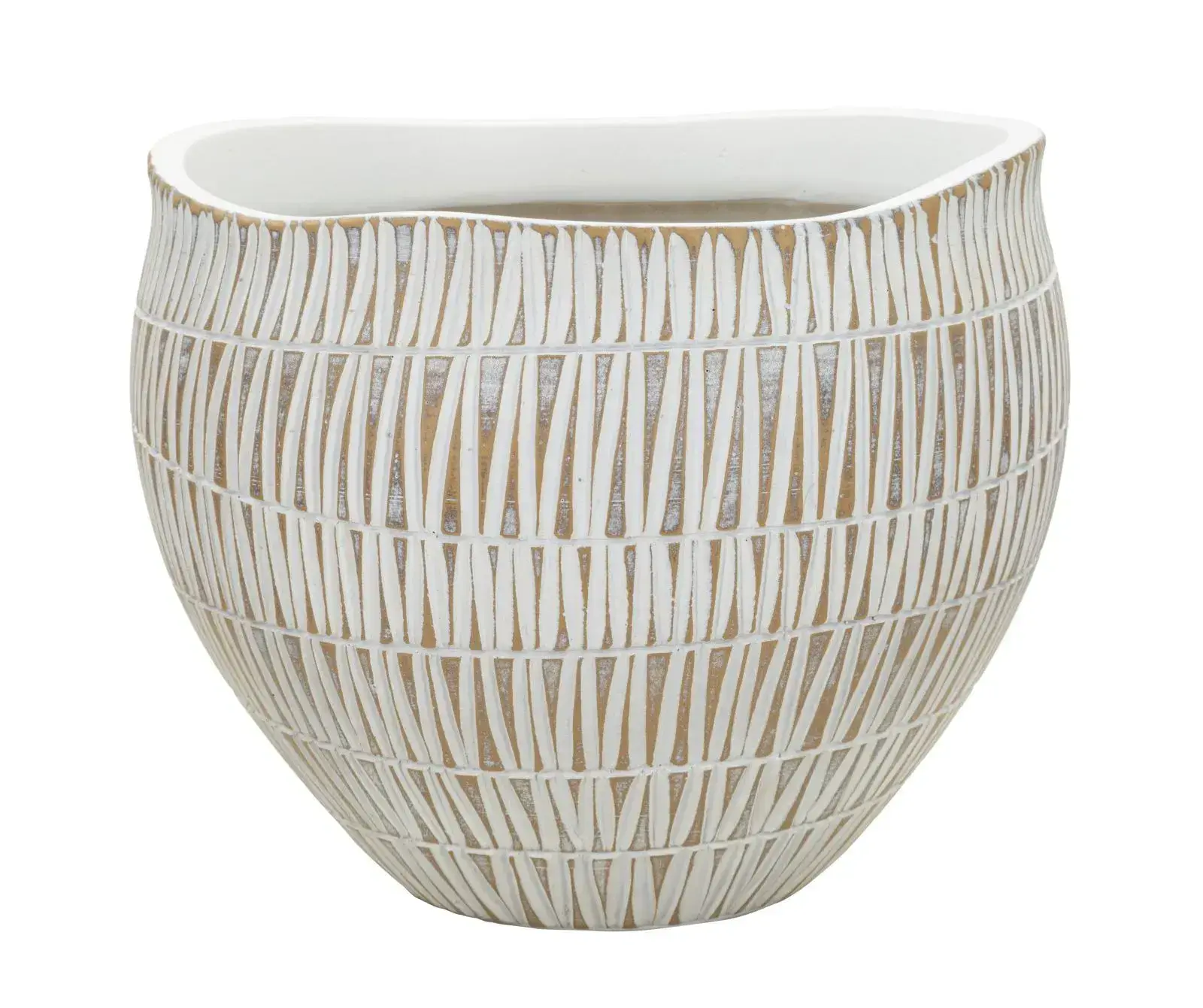 Květináč Stiky 26 cm zlatý/bílý