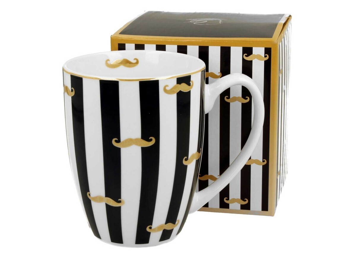 Porcelánový hrnek ELEGART 360 ml černý/bílý