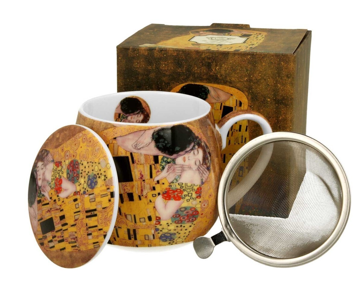 Porcelánový hrnek Klimt The Kiss 430 ml se stíkem vícebarevný