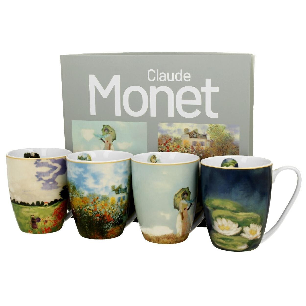 Sada 4 ks porcelánových hrnků Claude Monet 350 ml vícebarevná
