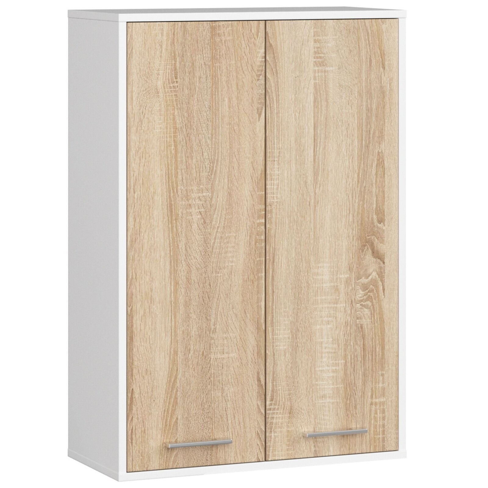 Závěsná koupelnová skříňka Fin W64 64 cm bílá/dub sonoma