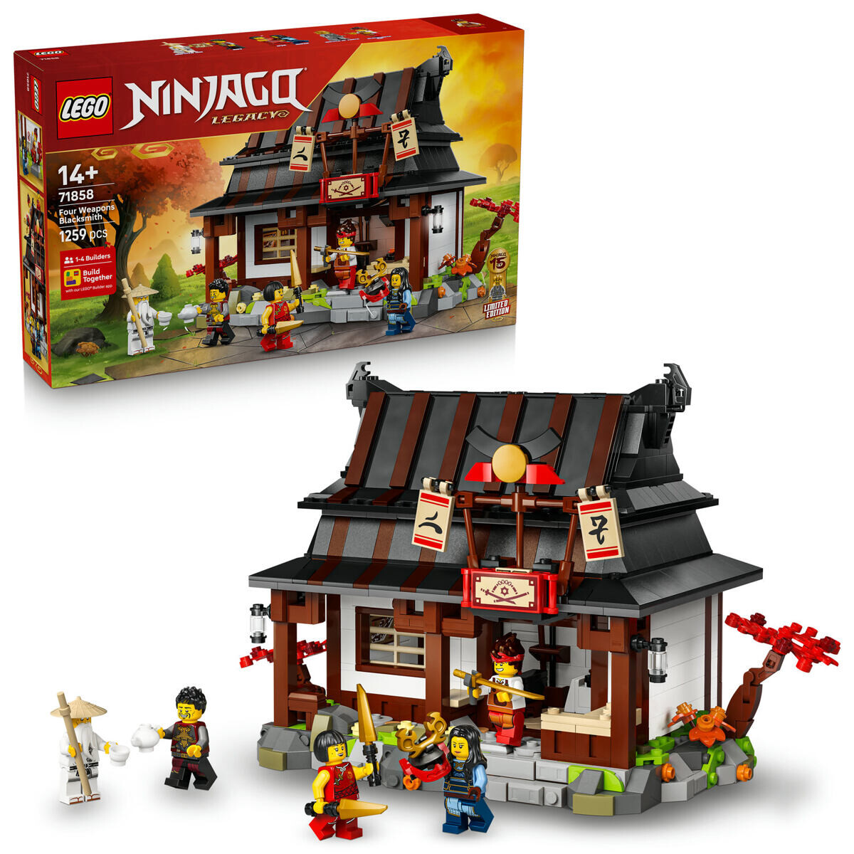 LEGO® NINJAGO® 71858 Kovárna Štyri zbrane: 15 rokov NINJAGO