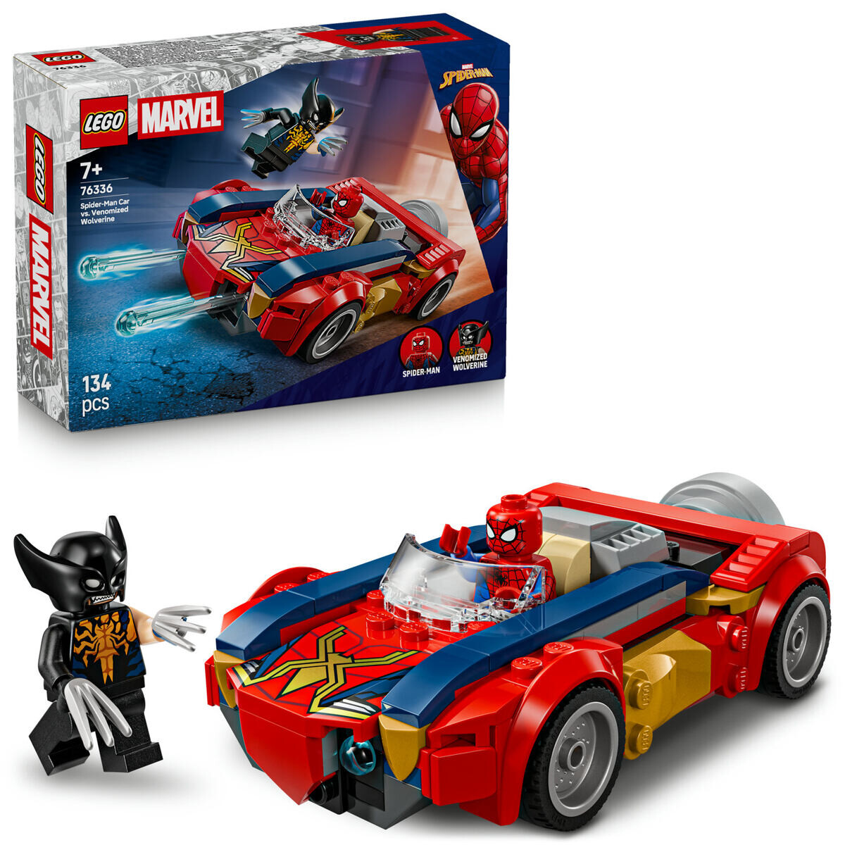LEGO® | Marvel 76336 Spider-Man a auto vs. venomizovaný Wolverine