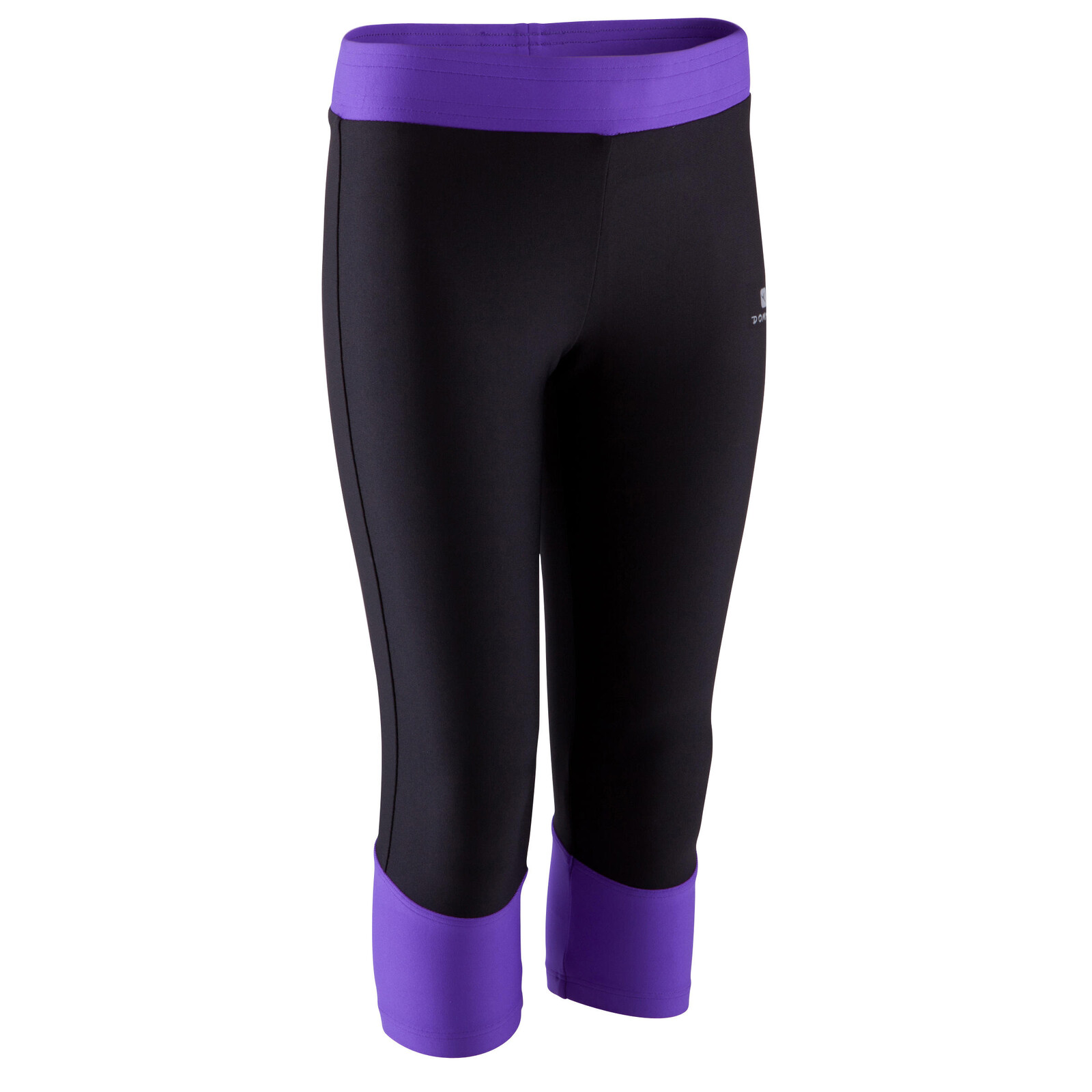 Dievčenské 3/4 priedušné nohavice na cvičenie čierno-modré