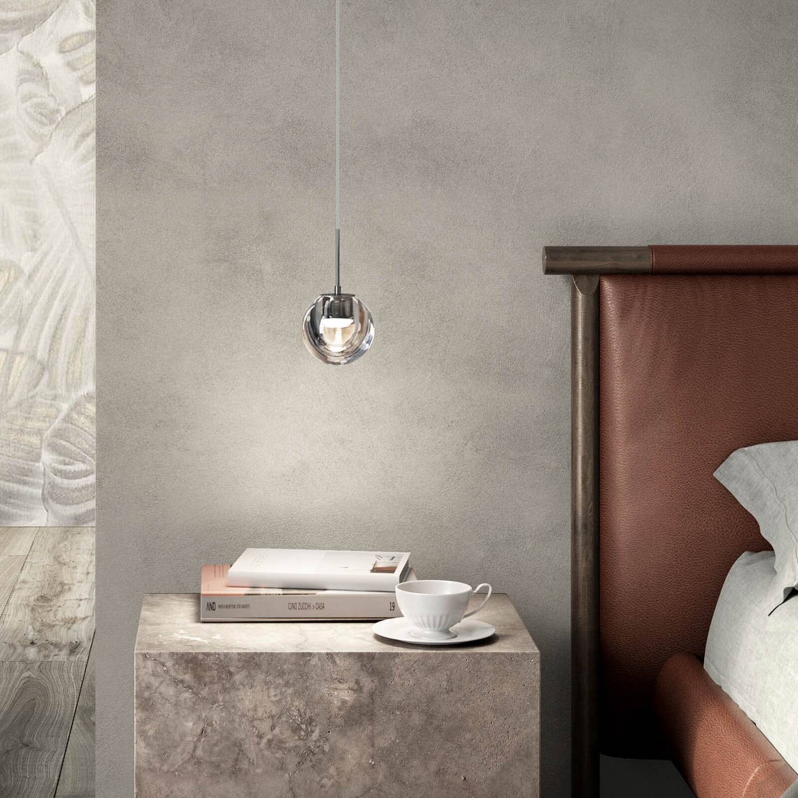 kdln LED závesné svietidlo Dew, chrómová farba, 1-pl., Ø 11 cm