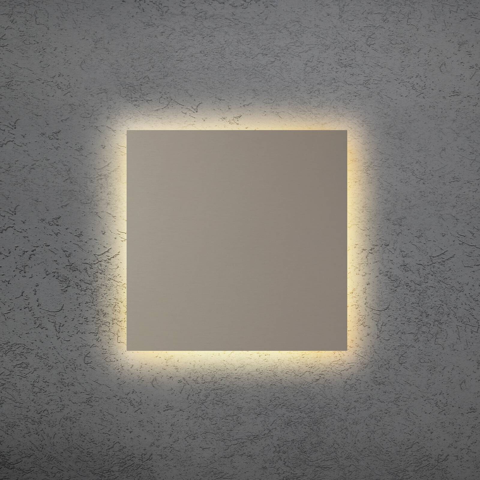 LED nástenné svetlo BLADE Q, taupe, 34 x 34 cm, kov, stmievateľné