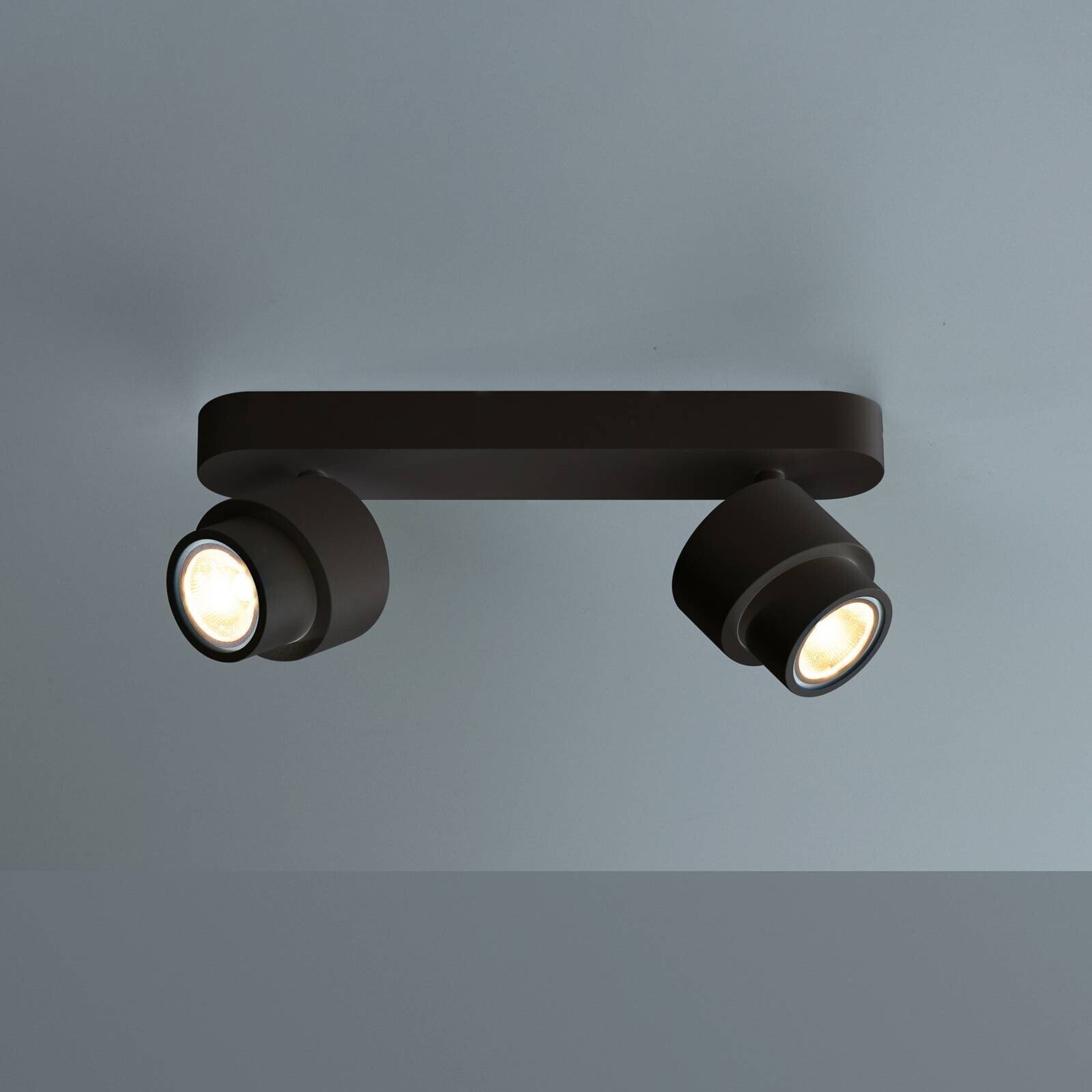 LED bodové svetlá BRUSH, čierne, 30 cm, 2-pl., kovové, stmievateľné, 2 700 K