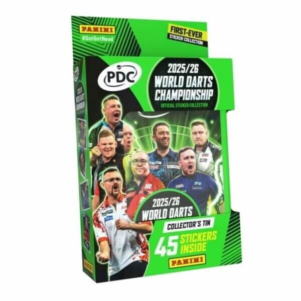 Panini 2025/26 PDC World Darts Championship - plechovka s nálepkami