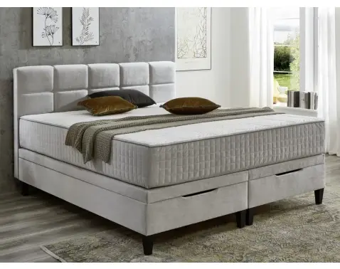 Posteľ boxspring Wien 180x200 cm, svetlo šedá látka%