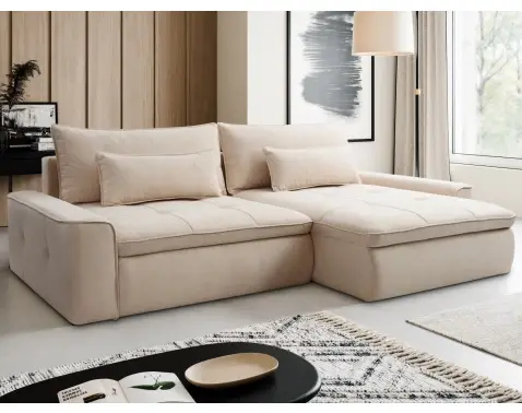 Rohová sedačka Athos, krémová látka%