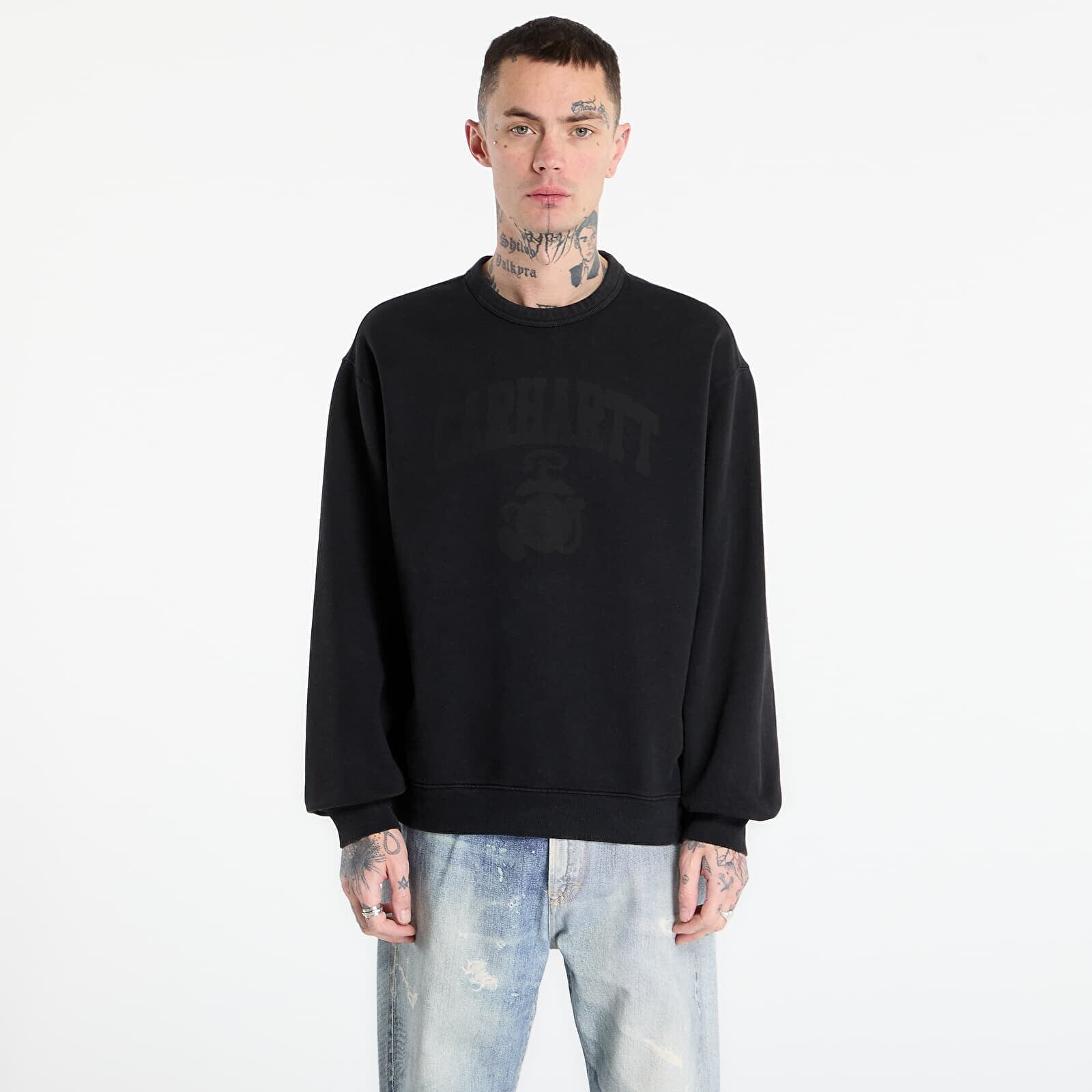 Mikina Carhartt WIP Faded Pond Corps Sweat UNISEX Black M