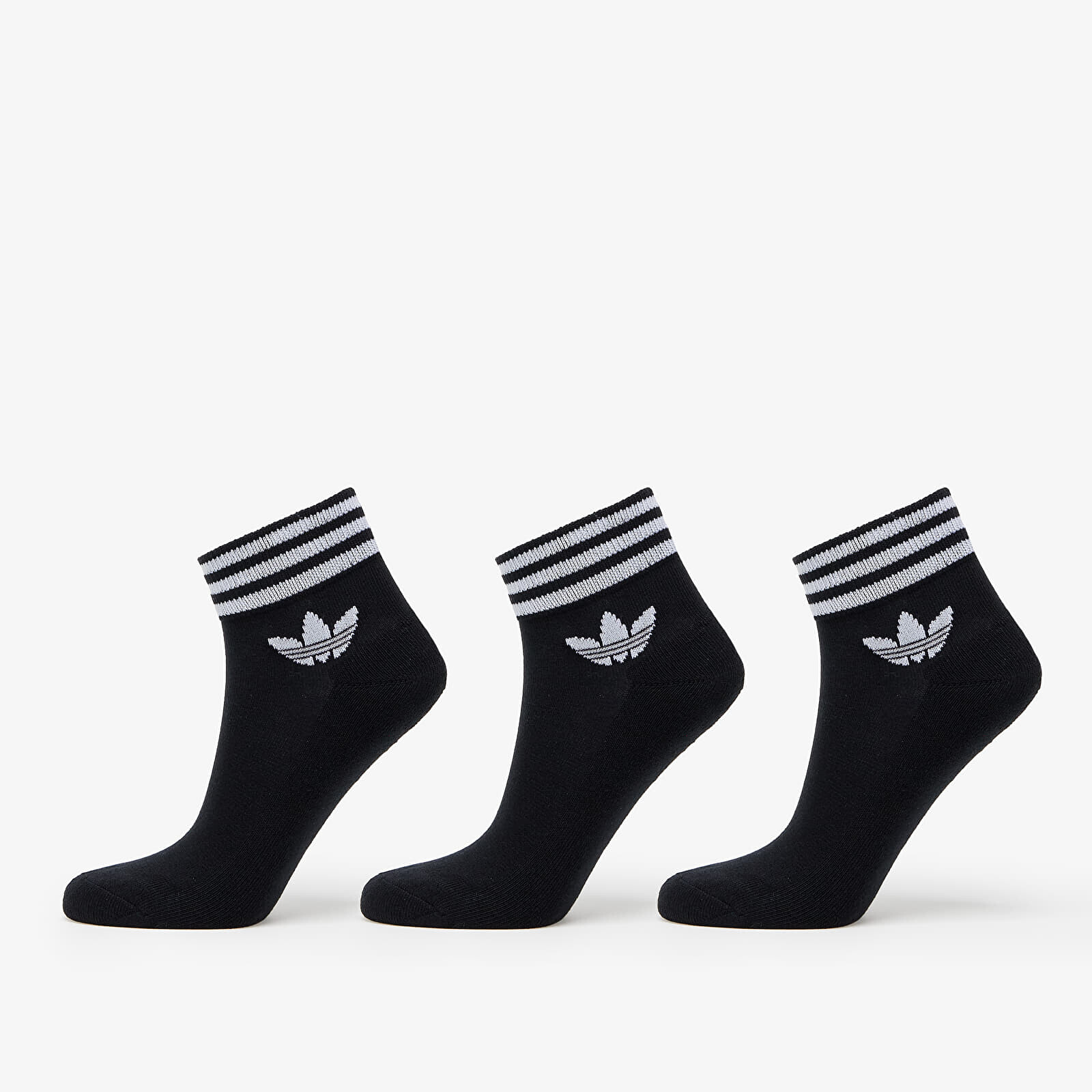 Ponožky adidas Originals Trefoil Ankle Socks 3-Pack Black/ White 35-38