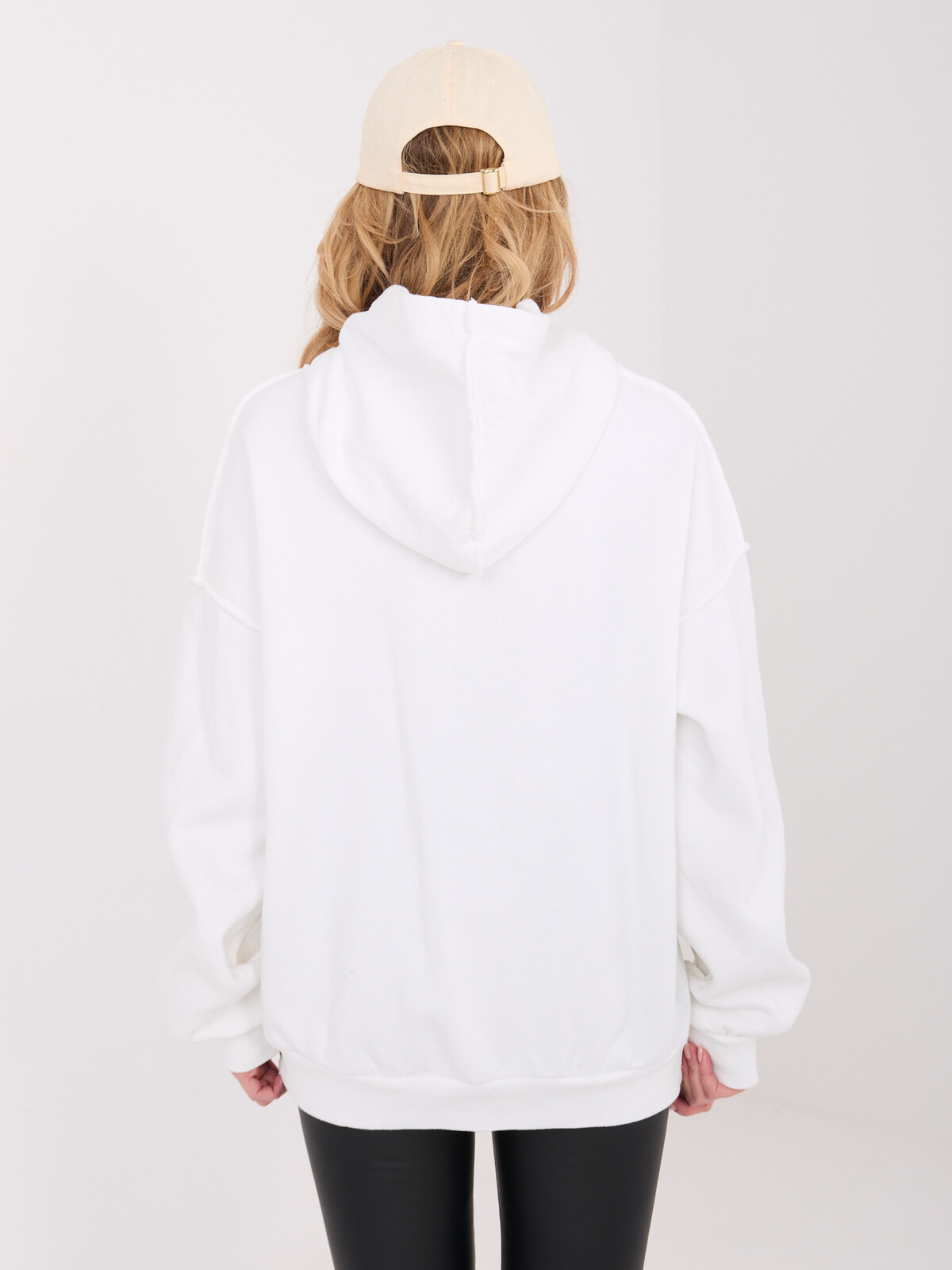 Dámska mikina s kapucňou ecru