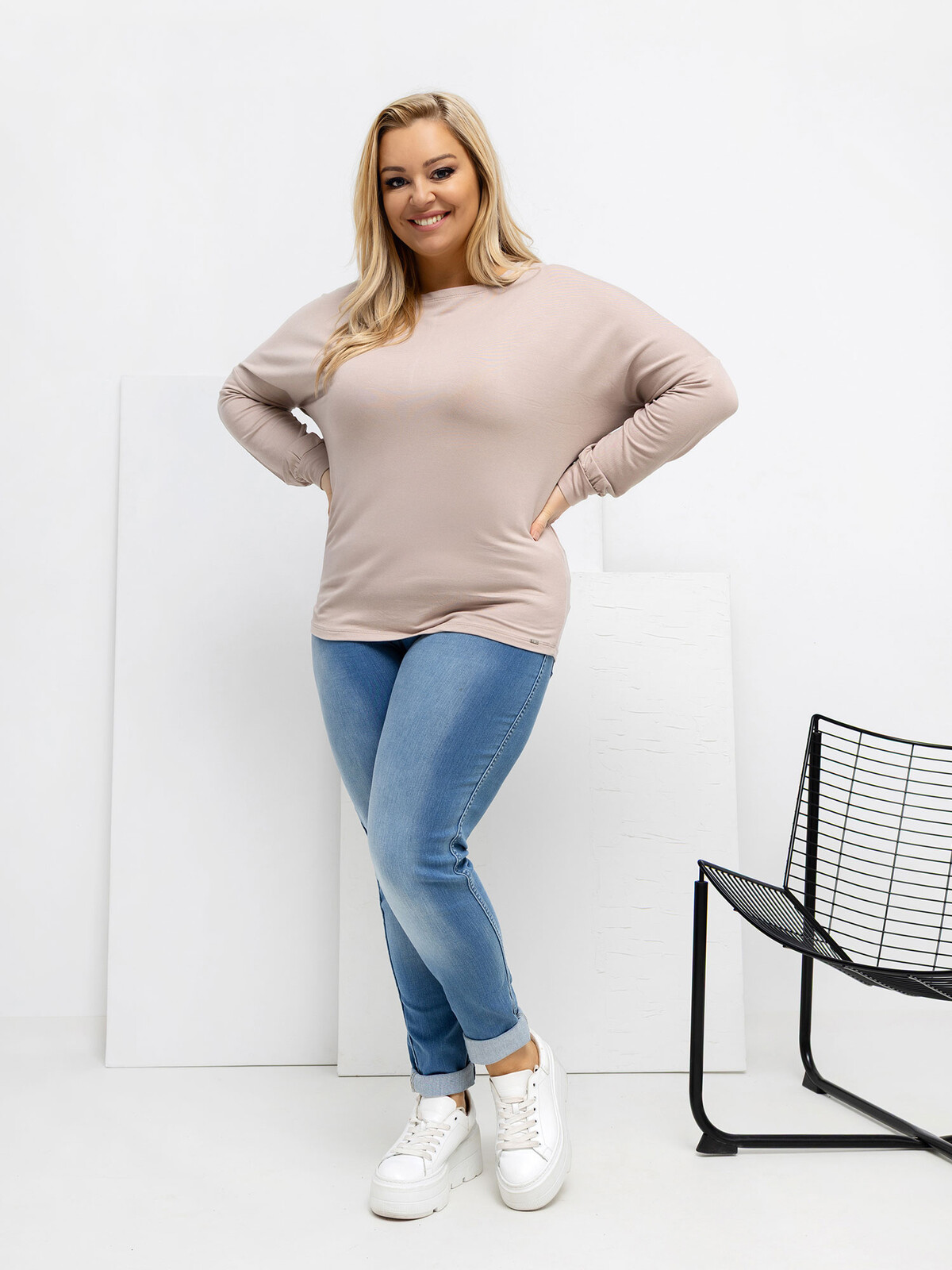 Plus size béžová blúzka