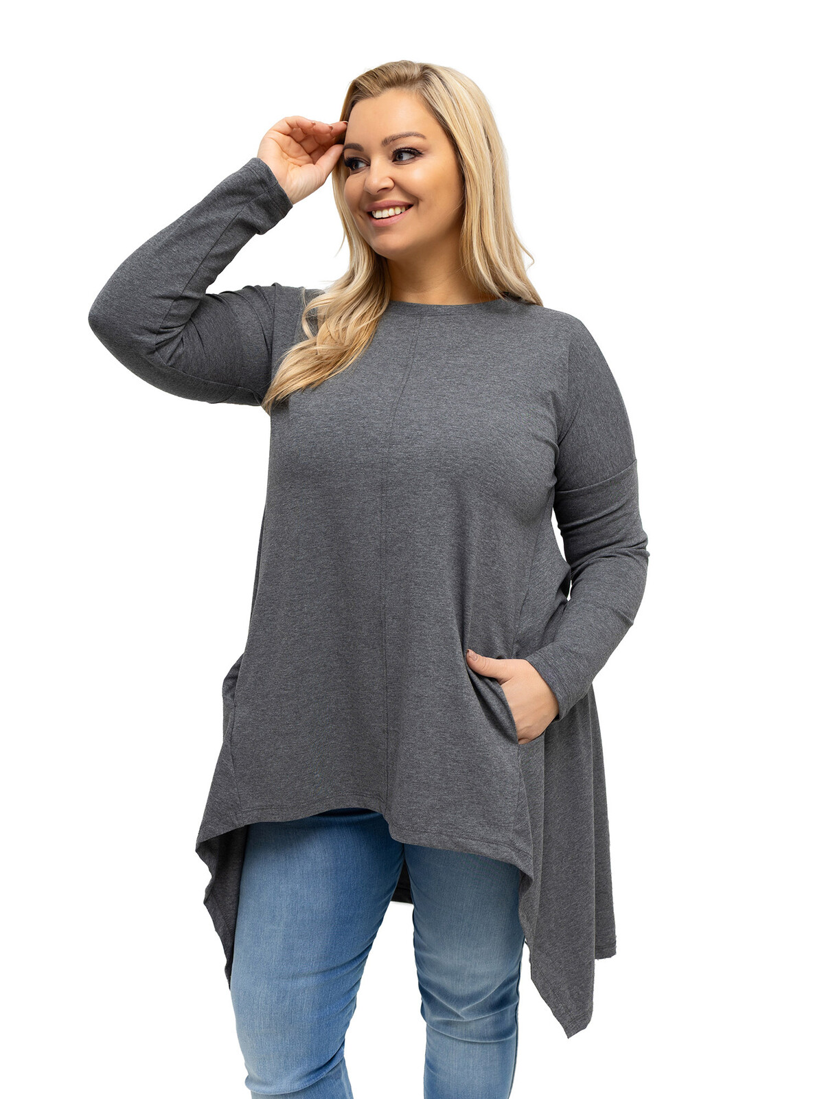 Plus size asymetrická blúzka