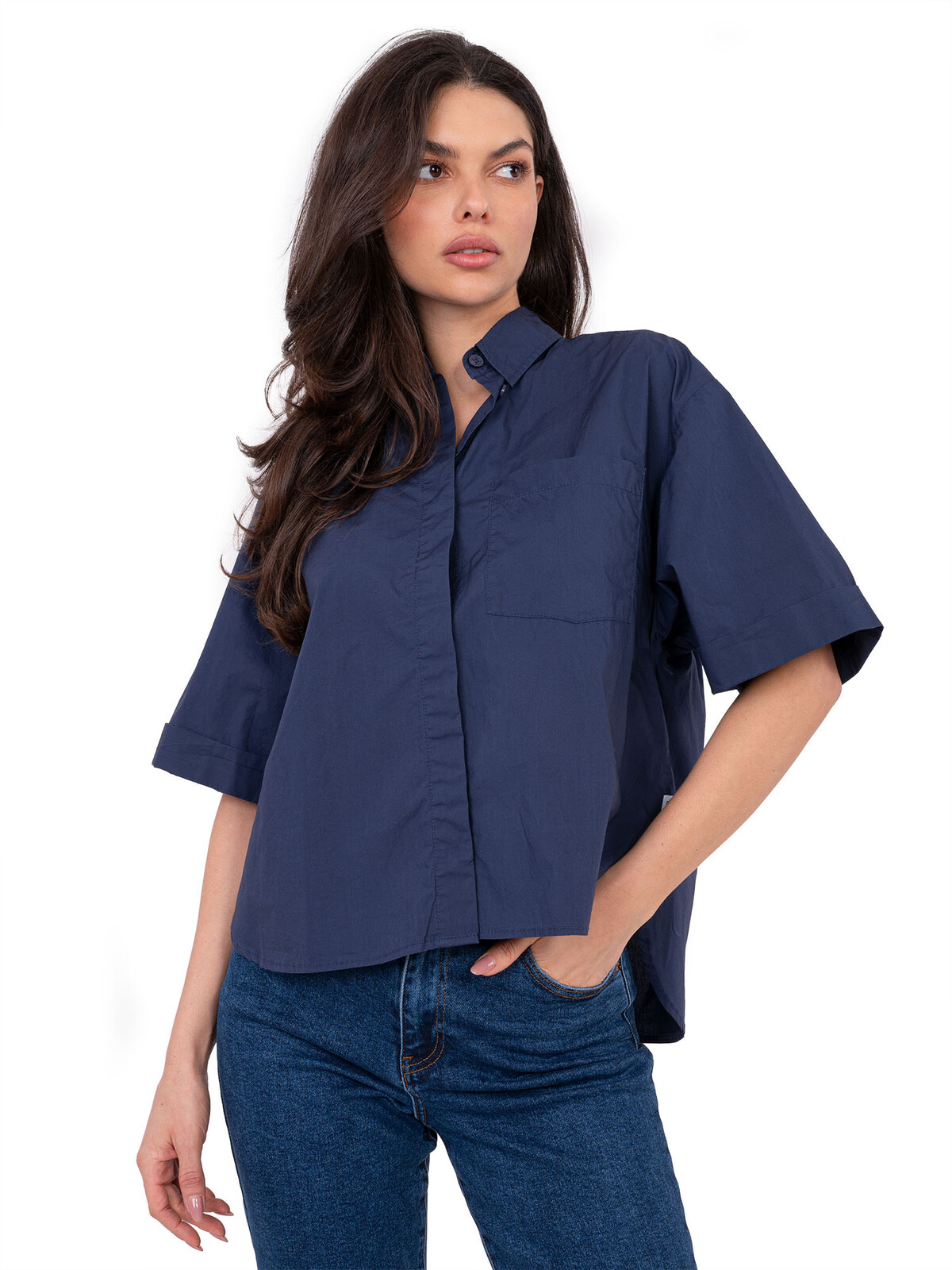 Dámska košeľa v námorníckej modrej