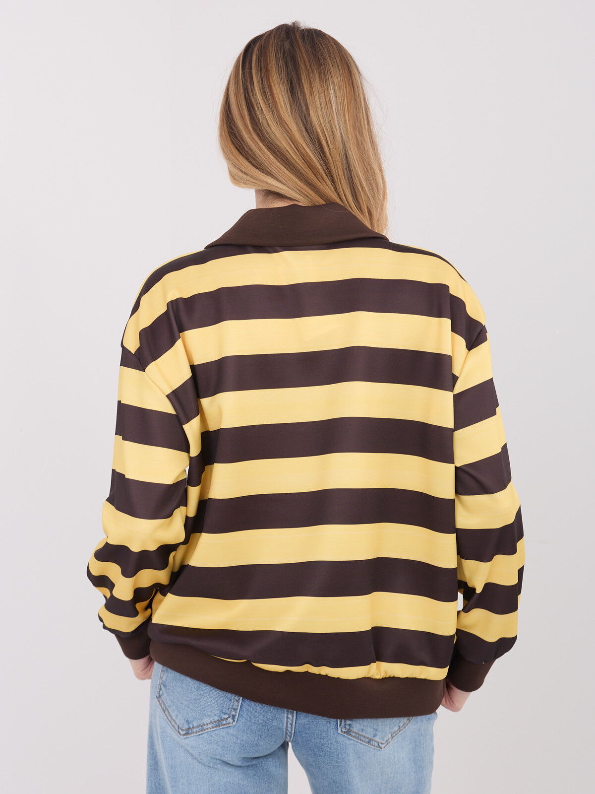 Žlto-hnedá pruhovaná blúzka