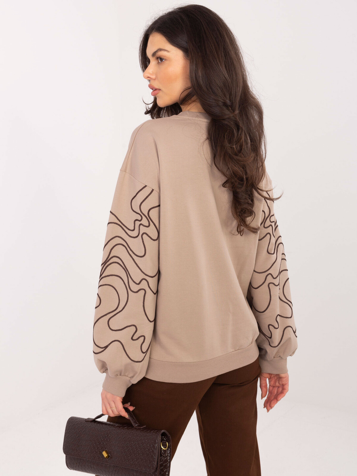 Dámska mikina s potlačou na rukávoch