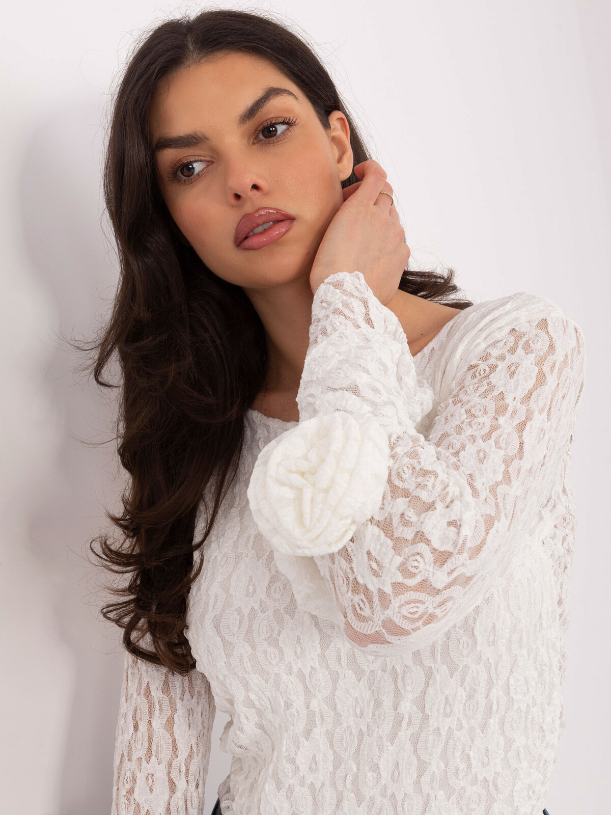 Čipkovaná blúzka ecru