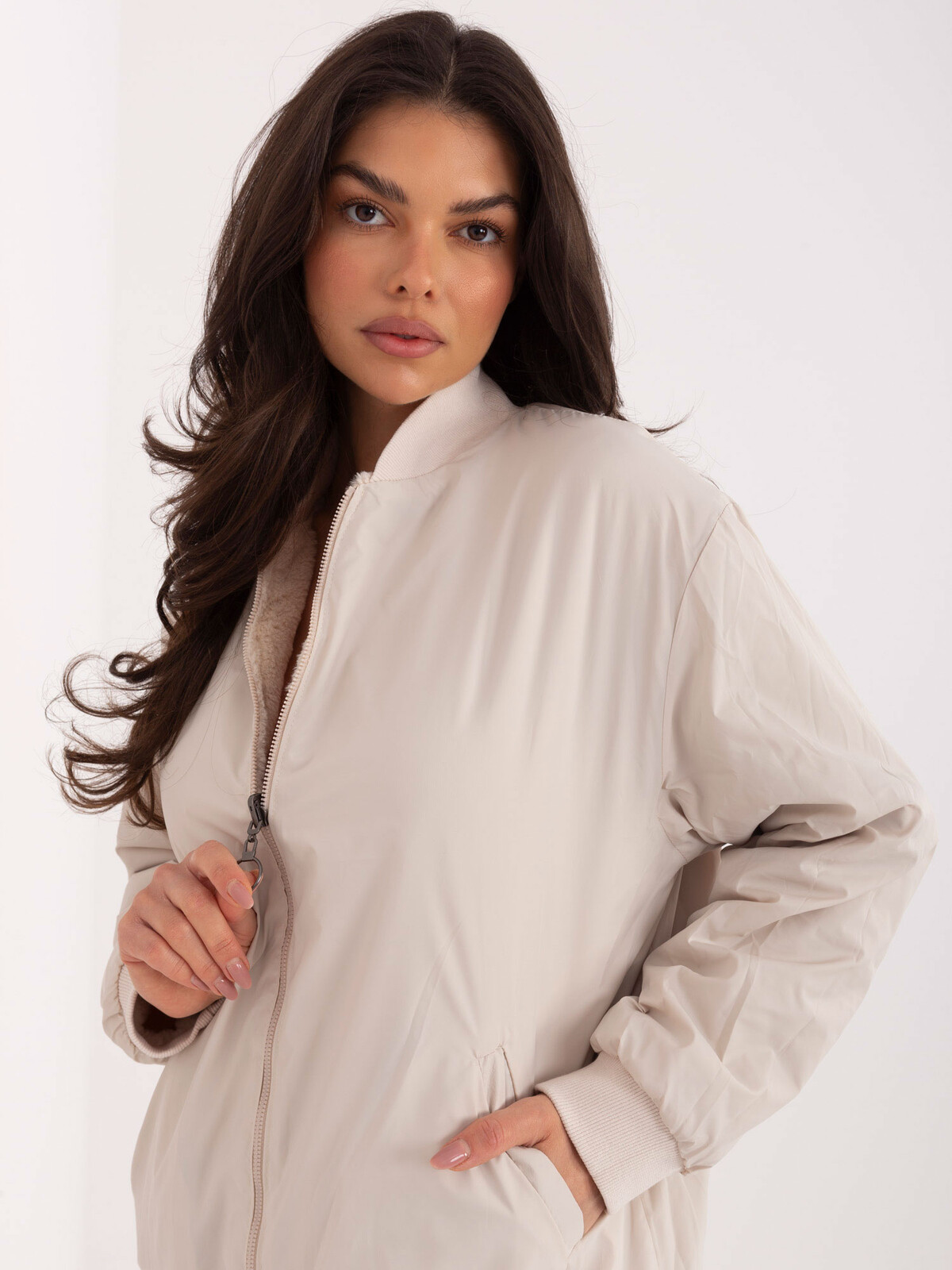 Dámska obojstranná mikina svetlo béžová