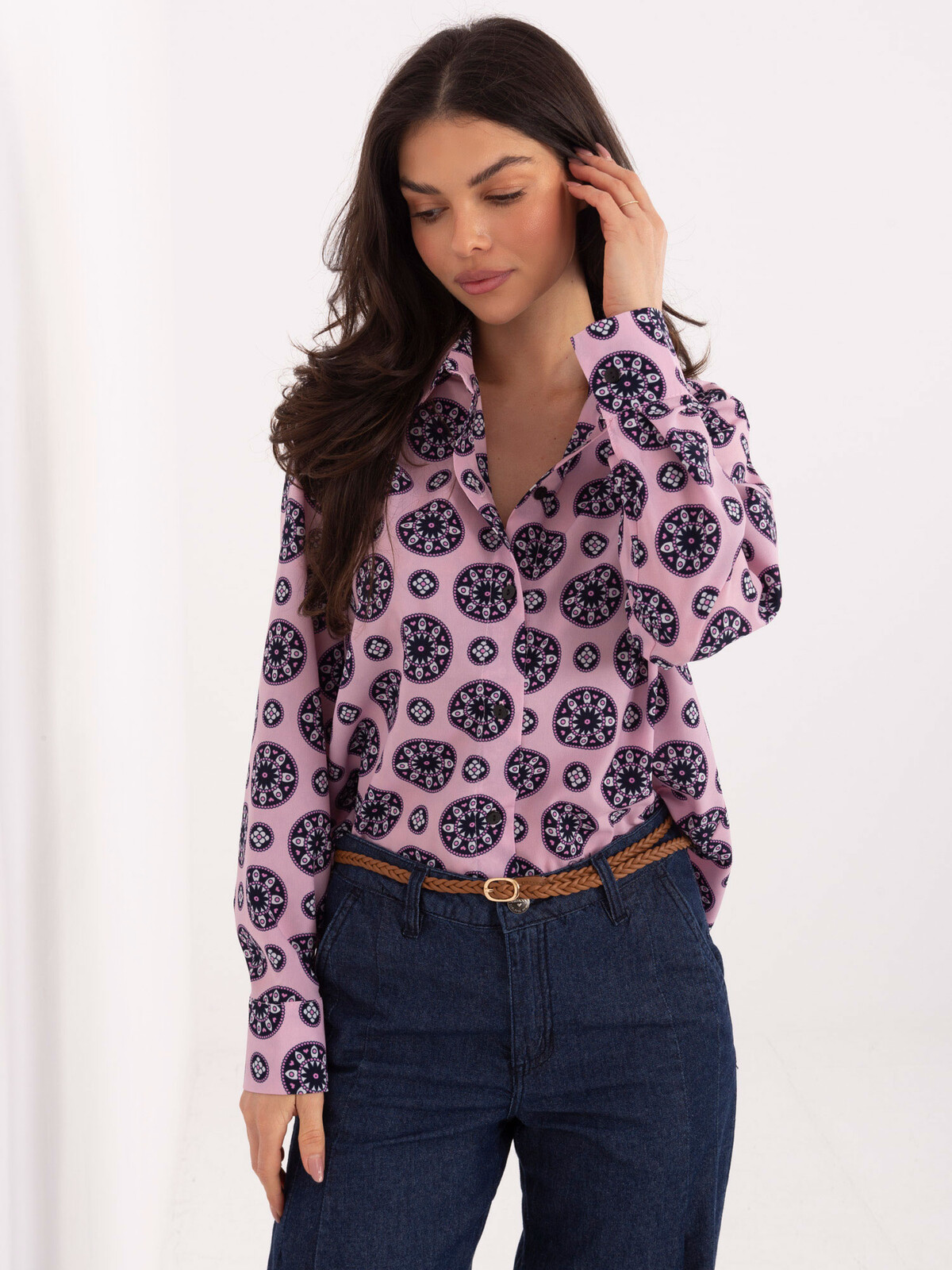 Ružová vzorovaná košeľa