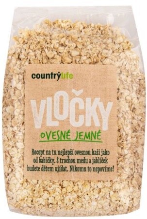Country life ovsené vločky jemné 500g výpredaj (pošk. obal)
