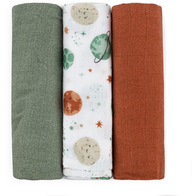 Petite&Mars Moussy látkové plienky Celestial Planets 68 x 68 cm 3 ks