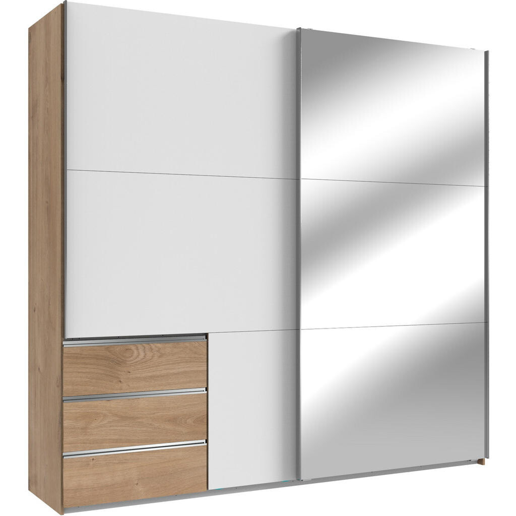 MID.YOU ŠAT. SKRIŇA S POSUV. DVERAMI, biela, farba duba, hliníková, 250/236/65 cm