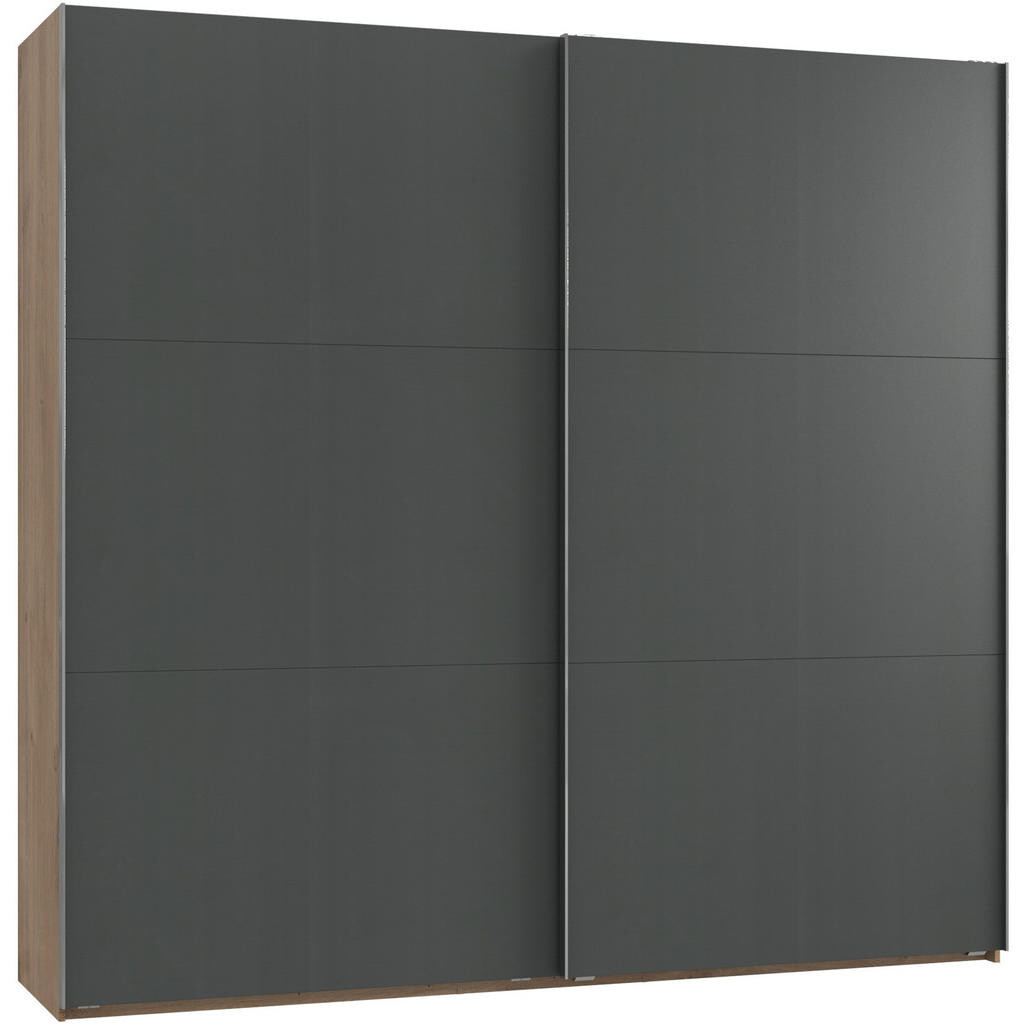 MID.YOU ŠAT. SKRIŇA S POSUV. DVERAMI, grafitová, farba duba, 250/236/65 cm