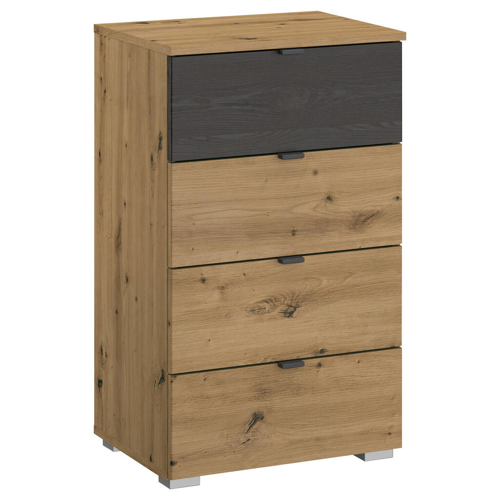 Rauch Möbel KOMODA, čierna, dub artisan, 40/81/42 cm